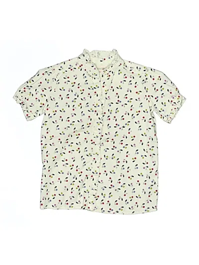 Pre-owned Bonpoint Kids' Short Sleeve Button Down Shirt In Ivory