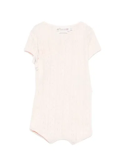 Bonpoint Babies' Short-sleeve Ribbon Body In Pink