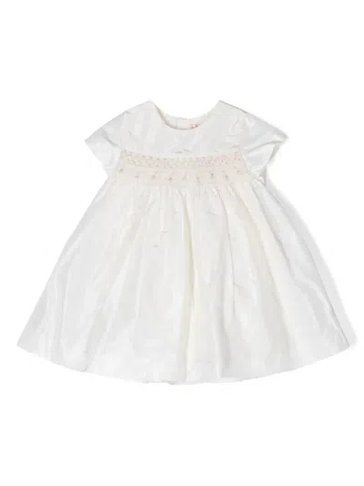 Bonpoint Babies' Short-sleeve Silk Dress In White