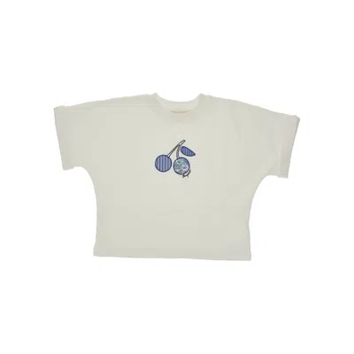 Bonpoint Short-sleeved Sweatshirt With Embroidery Kids In White