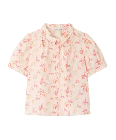 Bonpoint Short-sleeved Shirt In Off-white Printing