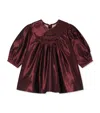 Bonpoint Silk Embroidered Dress In Burgundy