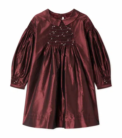 Bonpoint Kids' Silk Jeanne Dress In Red