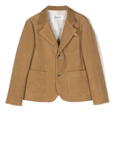 Bonpoint Kids' Single-breasted Cotton-corduroy Blazer In Brown