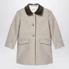 Bonpoint Coat Collar Fur In Beige