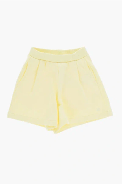 Bonpoint Single-pleated Brushed Cotton Cornelia Shorts In Yellow
