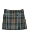 Bonpoint Talissa Pleated Tartan Wool Skirt In Multi