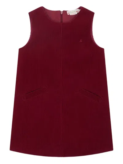 Bonpoint Kids' Sleeveless Zip-fastening Cotton Dress In Burgundy