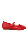 Bonpoint Soft Embroidered Leather Ballerinas In Red