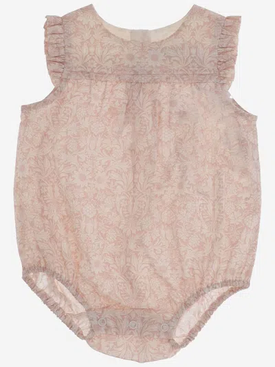 Bonpoint Babies' Soft Cotton Romper With Floral Pattern In Pink