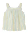 Bonpoint Soleil Striped Cotton Blouse In White