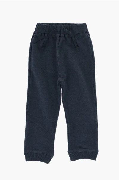 Bonpoint Solid Color Brushed Cotton Bambo Joggers In Blue
