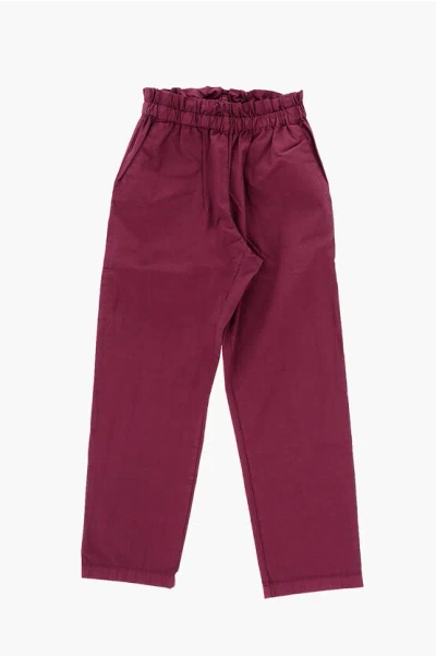 Bonpoint Solid Color Casual Pants With Drawstring Waist