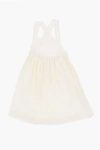 Bonpoint Solid Color Flared Dress In Neutral