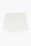 Bonpoint Solid Color Linen Shorts With Belt Loops