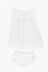 Bonpoint Solid Color Sangallo Dress With Bloomer In White