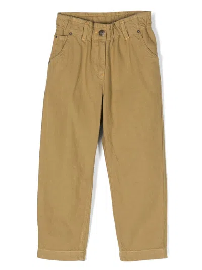 Bonpoint Kids' Sonie Straight Leg Denim Trousers In Green