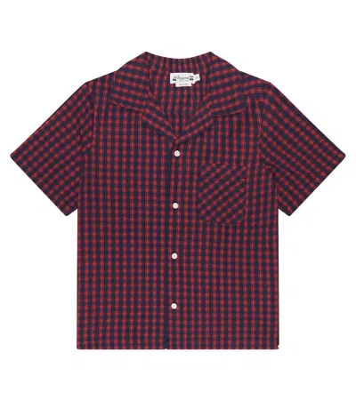 Bonpoint Kids' Steve Floral Cotton Shirt In Ca Bleu Nuit