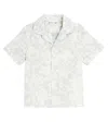 Bonpoint Steve Floral Cotton Shirt In Fl Vert Celadon
