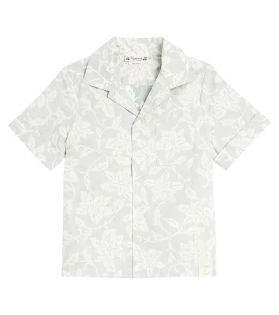 Bonpoint Kids' Steve Floral Cotton Shirt In Fl Vert Celadon