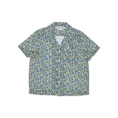 Bonpoint 'steve' Liberty Fabric Shirt Kids In Blue
