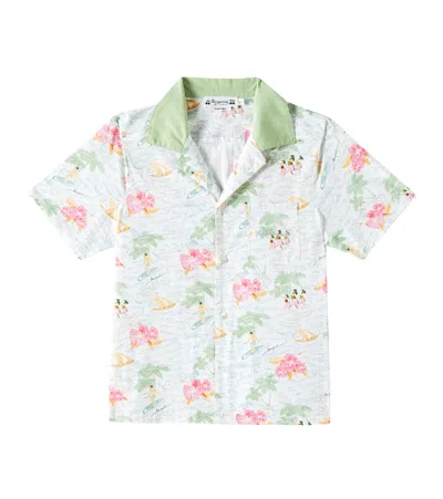Bonpoint Kids' Steve Printed Cotton Poplin Shirt In Multicoloured