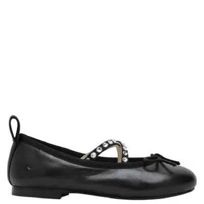 Bonpoint Strap Rhinestone Embellished Flats In Black