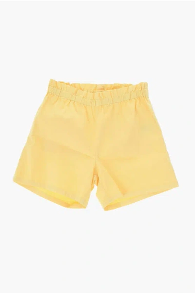 Bonpoint Stretch Cotton Milly Shorts With Elastic Waistband In Yellow