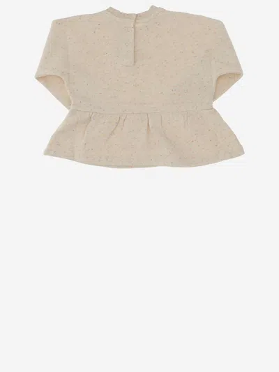 Bonpoint Stretch Cotton Sweatshirt In Beige