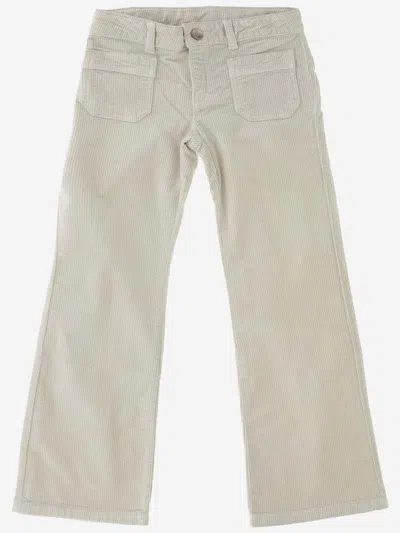 Bonpoint Kids' Junon Flared Corduroy Trousers In Beige