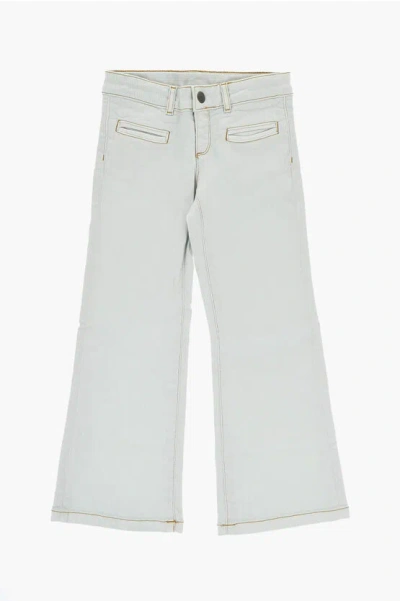 BONPOINT STRETCH DENIM BESTIE FLARED JEANS WITH VISIBLE STITCHING