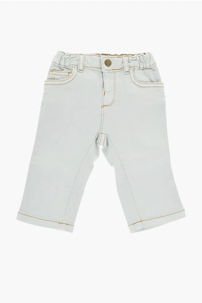 Bonpoint Stretch Denim Cookie Jeans With Visible Stitching In White