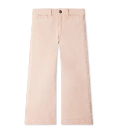 Bonpoint Kids' Stretch Organic Cotton Flared Gersande Trousers In Pink