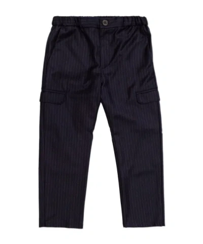 Bonpoint Kids' Striped Casual Pants In Black