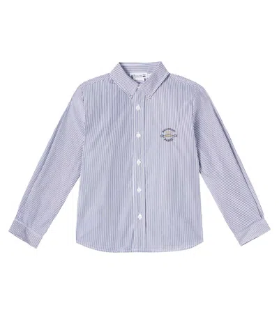 Bonpoint Kids' Striped Cotton Shirt In Neutral