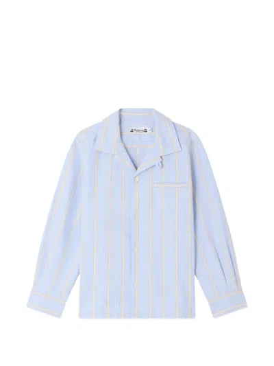 Bonpoint Kids' Striped Cotton Shirt In Blue