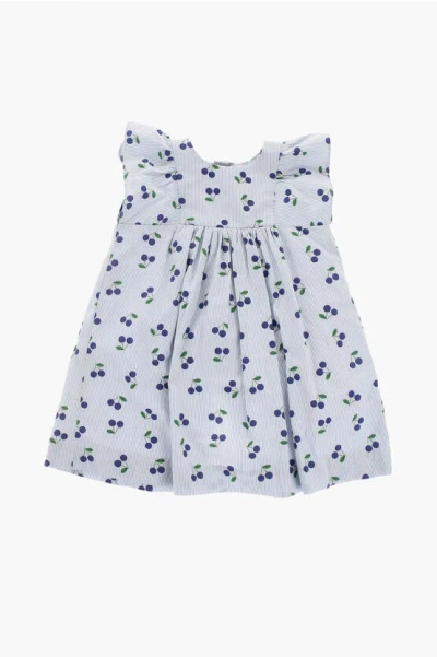 Bonpoint Striped Dress With All-over Cherries Print