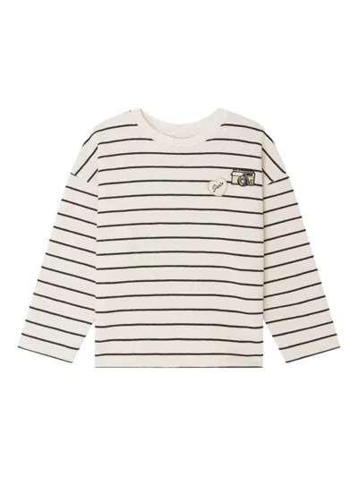 BONPOINT Striped 'Gaya' sweatshirt with appliques BONPOINT