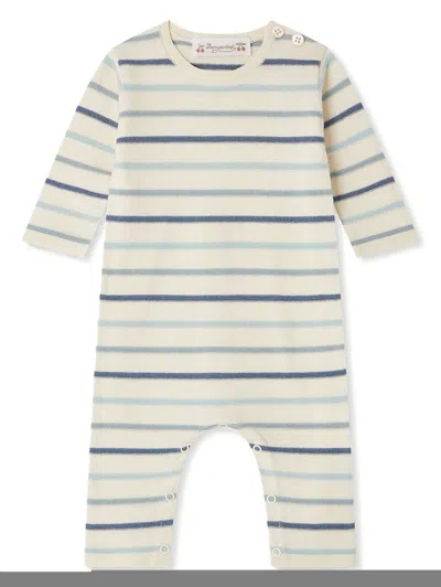Bonpoint Carl Striped Cotton Babygrow In White