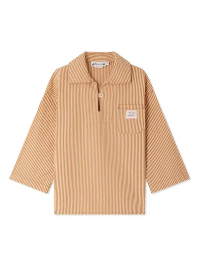 Bonpoint Kids' Striped Shirt In Brown