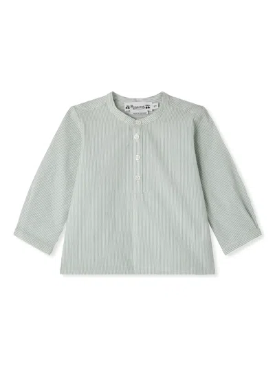 Bonpoint Babies' Striped Shirt In Green