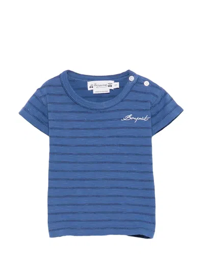 Bonpoint Babies' Striped Short-sleeve T-shirt In Blue