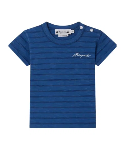 Bonpoint Kids' Striped Short-sleeve T-shirt In Blue