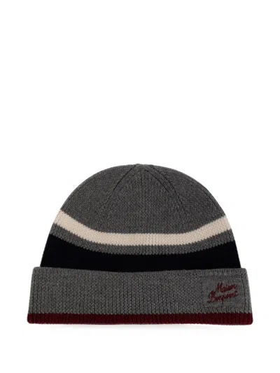 Bonpoint Kids' Striped-knit Beanie Hat In Grey