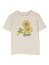 Bonpoint Sunflower-print Cotton-linen T-shirt In Neutrals