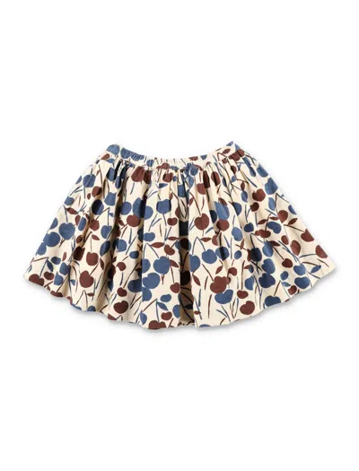 Bonpoint Suzon Girl's Organic Cotton Corduroy Cherry Print Flared Mini Skirt In Multi