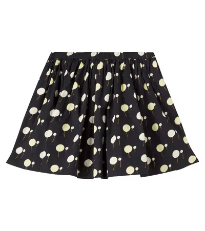 Bonpoint Kids' Suzon Printed Cotton Skirt In Black