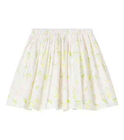 Bonpoint Kids' Suzon Printed Cotton Skirt In White