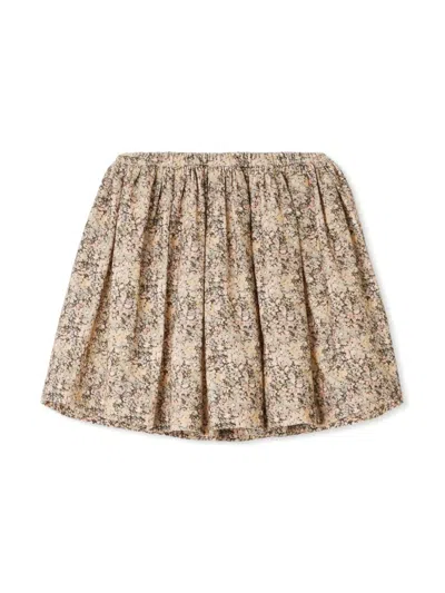 Bonpoint Kids' Printed Cotton Pleated Skirt In Multicolor