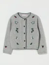 Bonpoint L Cardigan With Embroidery Kids In Gray